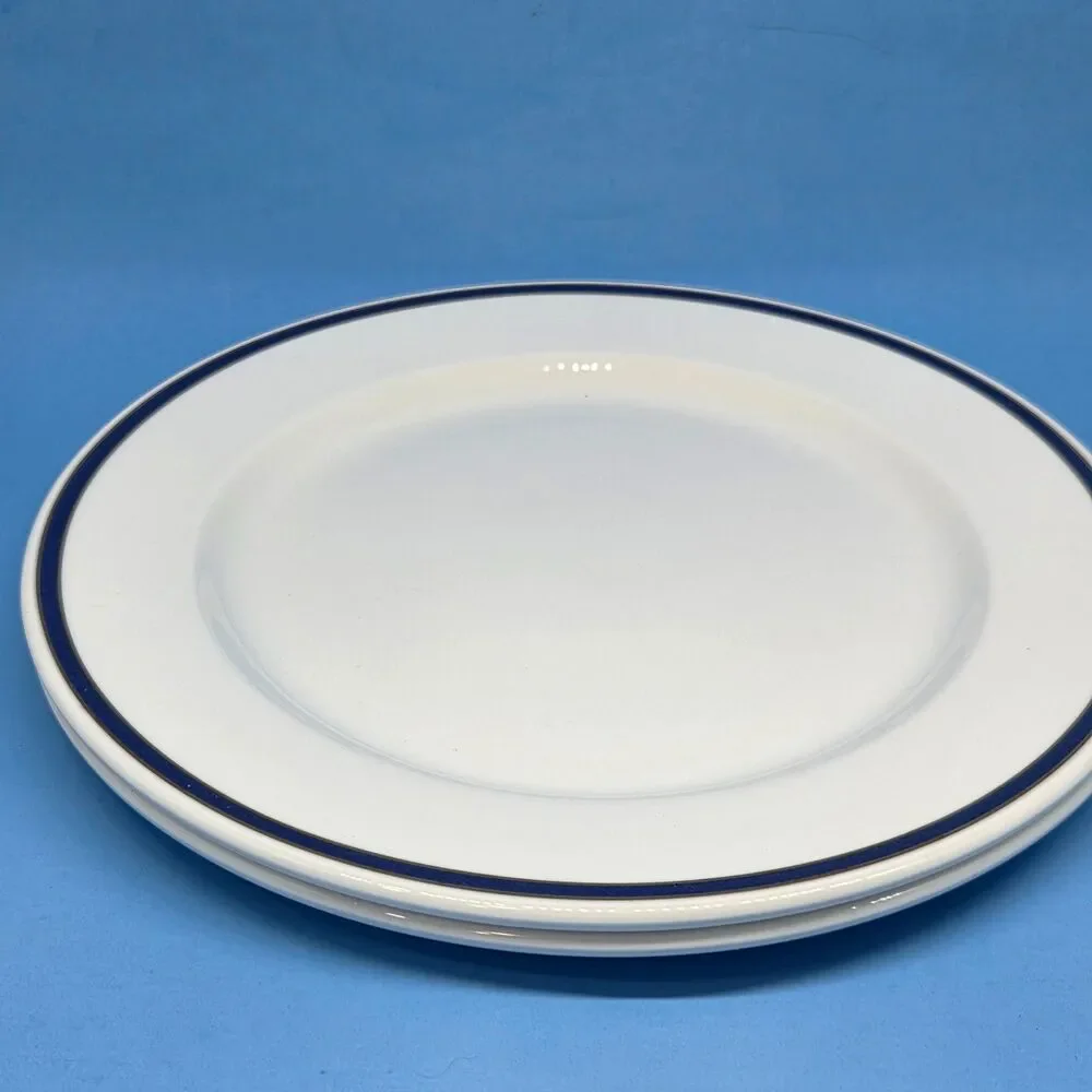 Royal Doulton Ultimate Hotel Fine Bone China Set Of 2 White With Blue/Gold Trim